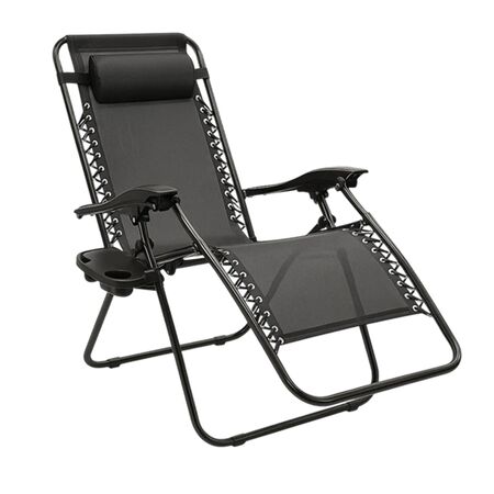 Reposera Php Gravedad Cero Acero Negra Plegable