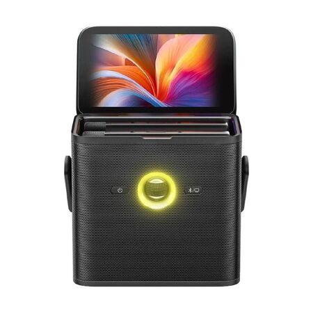 Parlante  Karaoke Joog Shell S3 80W Pantalla Tactil 7'' + 2 Micros UHF Inalambricos Bluetooth Portatil