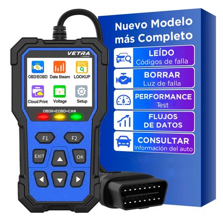 Scanner Batería OBD2 VETRA By Gadnic Diagnóstico Motor Multilenguaje