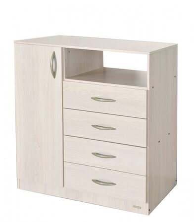 CHIFONIER 4 CAJONES Y 1 PUERTA GRIS