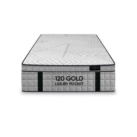 Colchón King Koil Luxury Pocket 120 Gold Resortes Pocket 1 Plaza y Media 90x190x30 cm con Europillow Firme Hasta 120 kg