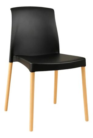 Silla PVC Quality Plastic Galana Patas de Madera