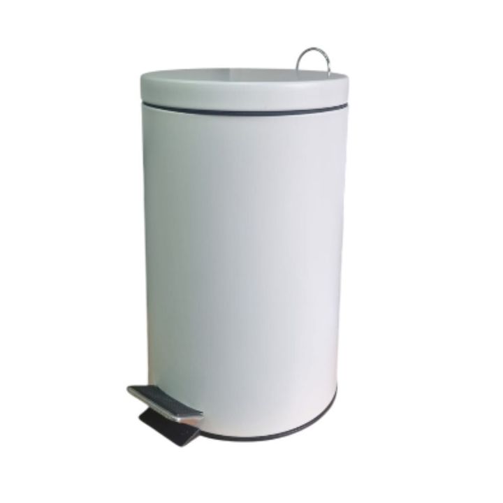 Tacho Basura 20 Lt Cesto Acero Inoxidable Cierre Lento Pedal Color blanco - Vista 1