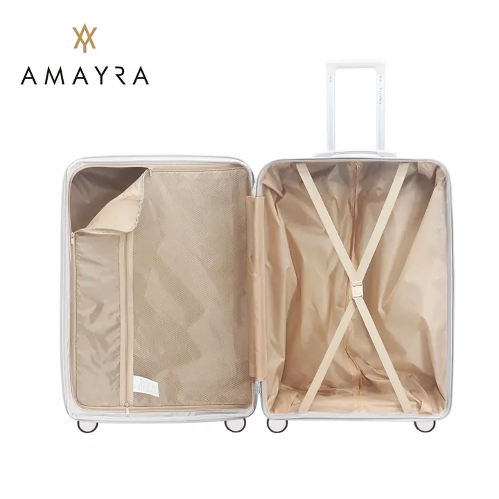 Set De Valijas Amayra X3 20” 24” 28” PP Blanco Rígidas 360° - Vista 6