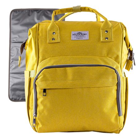 Mochila Maternal Amarilla South Port S47 By Gadnic con Cambiador Mochila Porta Mamaderas Térmica