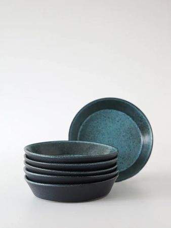 Set 6 Plato Hondo 19,5cm Neo Avant Garde Stoneware Night Sky Azul