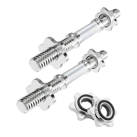 Mancuernas Para Discos Pesas Gadnic Cromadas Macizas Kit Rosca 30mm