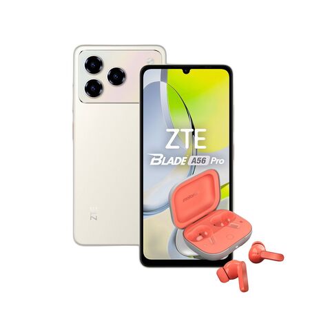 Combo ZTE A56 Pro 4+128GB Gold + Moto Buds Guitar Peach Pink