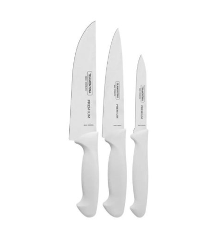 Juego 3 cuchillos premium  acero inoxidable Tramontina