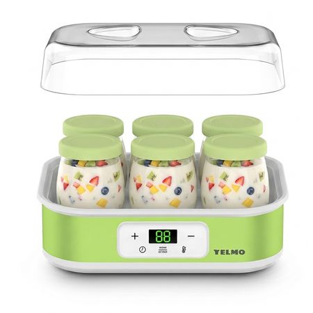 Yogurtera Yelmo YG-1706 6 Jarros Vidrio 1080ml Digital 25-50°C Verde