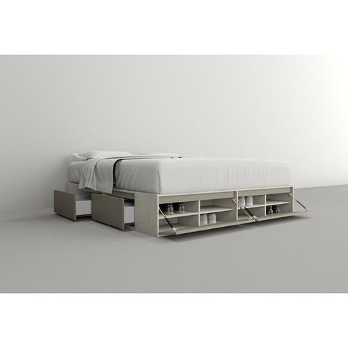 Box de Cama DS Home 2,00 m 4 Cajones 2 Puertas Nevado Gris 203x33x202 cm - Vista 5