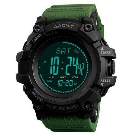 Reloj Pulsera Verde Gadnic Digital Sumergible