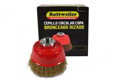 Cepillo Copa Bronceado Rizado 125mm Rottweiler Evol5103