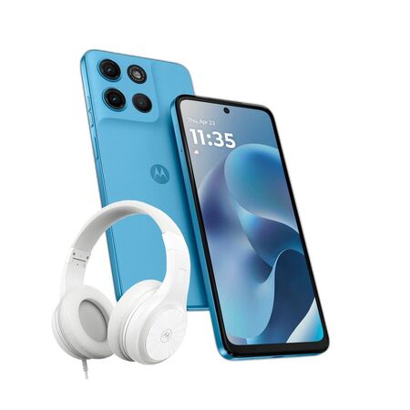 Combo Moto G17 4+256GB Alaskan Blue + Auriculares Over Ear Negro