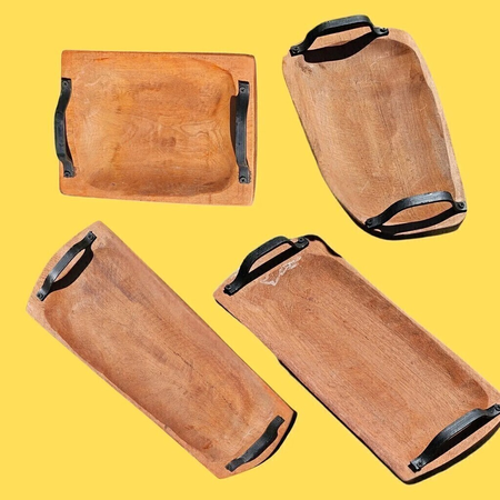 Bandeja Artesanal Multiuso Picada Algarrobo Asas 45x20 Cumo