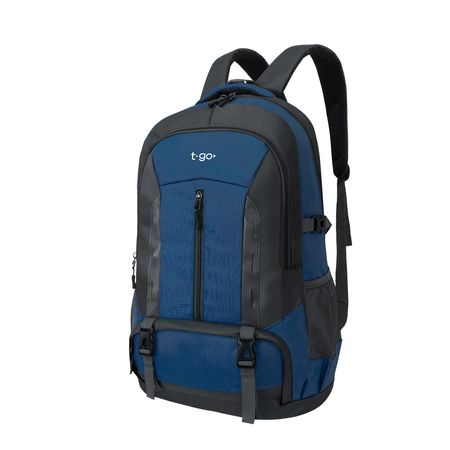 Mochila Urbana de Viaje 47 litros Reforzada Ajuste Pectoral 5 Bolsillos EM160 Azul