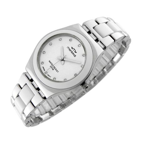 Reloj De Dama Montreal Combinado Blanco