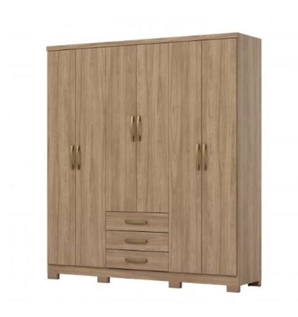 Placard Caju 6 Puertas 200x180x46.5 Da136-198 Jequitiba Henn
