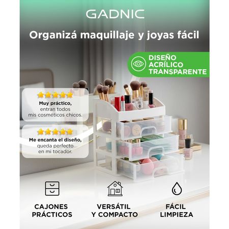 Organizador De Maquillaje Cosmético Joyero Acrílico Cajones