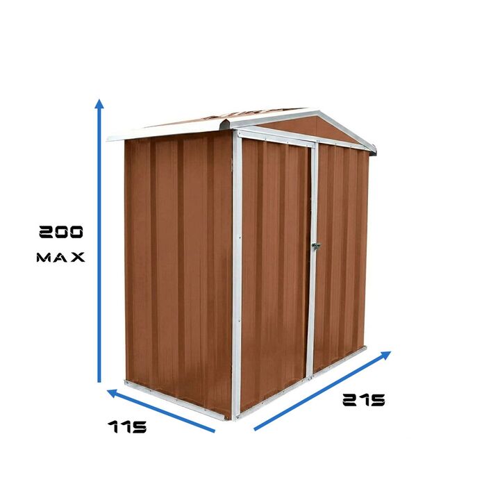 Armario Deposito Galpon de jardin 2x1x2 Calibre 28 Pardo DON ACERO - Vista 2