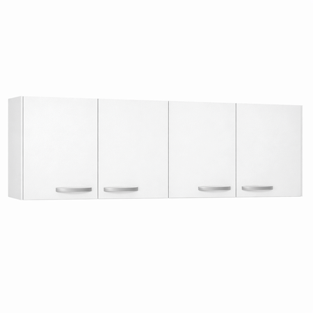 Alacena de 160cm Reforzada de 4 Puertas Blanco Mate Maximo Acapulco