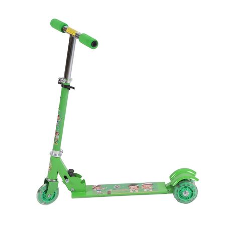 Monopatin Infantil Plegable con Luces Verde