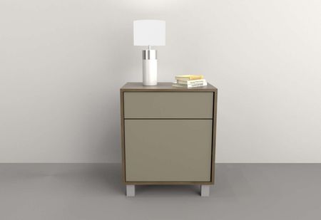 Mesa De Luz 1 Cajon 1 Puerta Nogal L. Gris C. Tables