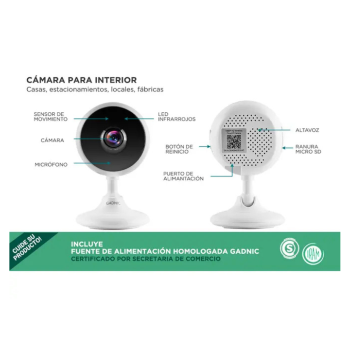CAMARA DE SEGURIDAD GADNIC IP P2P WIFI (C:BLANCO P2P00002) - Vista 3