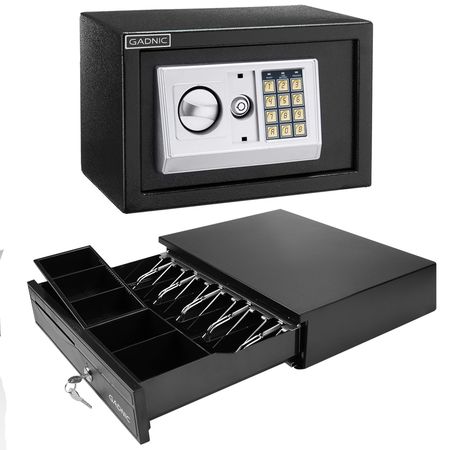 Kit Comercial Gaveta Dinero 5 Billetes G405 + Caja Fuerte E20