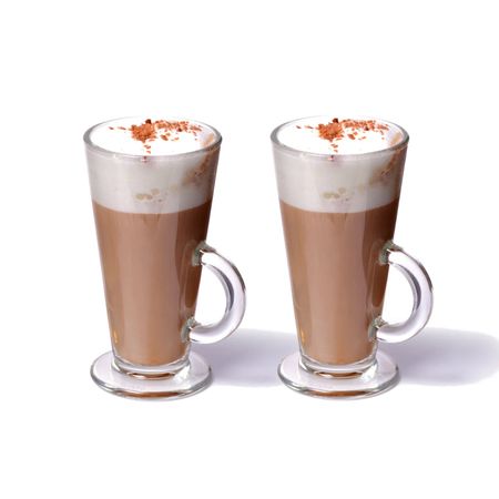 Set X 2 Taza 263 cc Vaso Vidrio Cappuccino Pasabahce Columbian