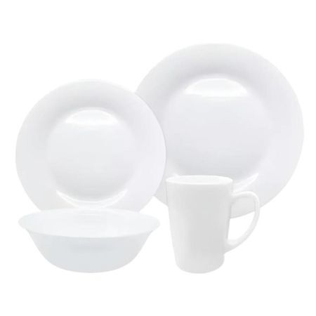 Set Vajilla 24 Piezas Vidrio Opal Circular CarolBlanco
