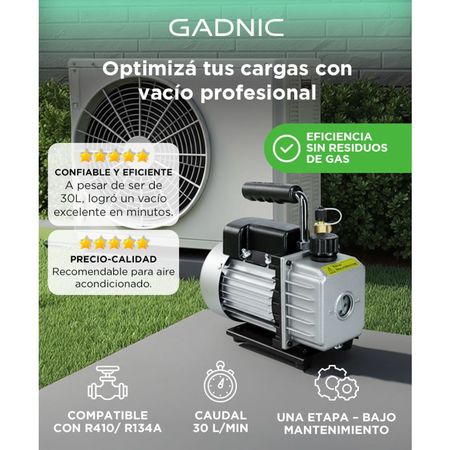 Bomba de Vacío HRT-0.5A Gadnic Aire Acondicionado CFM 30L