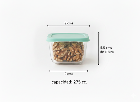 Set x 4 Hermetico Contenedores Vidrio Pasabahce 275 cc Chicos
