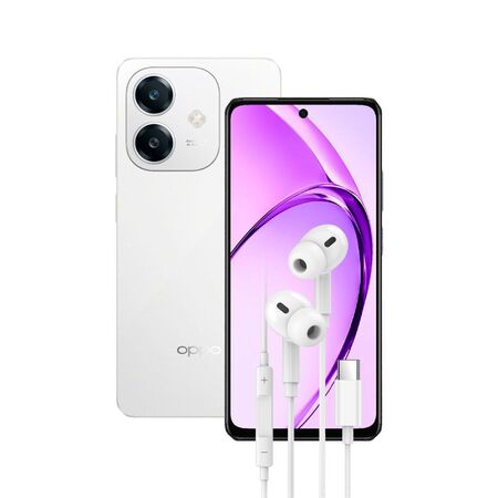 Combo Oppo A60 8+256GB White + Auriculares Dekkin USB-C