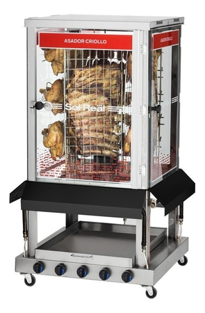 Super Asador Criollo 24 Pollos 4 Puertas Sol Real Sin Humo
