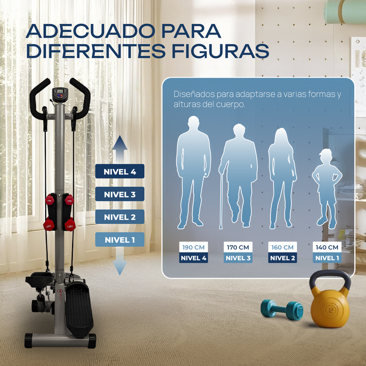 Escalador Gym Melfit Ex100 Con Manillar Disco Pesas Ex100 - Vista 6