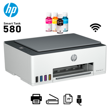 IMPRESORA HP MULTIFUNCION SMART TANK 580 WIFI C SIST. Botella Tinta