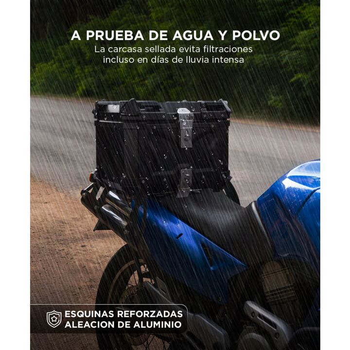 Baúl Para Motos Vetra by Gadnic 45 Litros Impermeable Con Respaldo - Vista 3