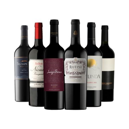 Vinos Tintos Malbec Seleccion x 6 Con Estuche