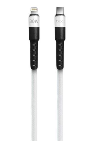CABLE FOXBOX ROUND PRO TYPE-C A TYPE-C , BLANCO, 1.25M (7432)
