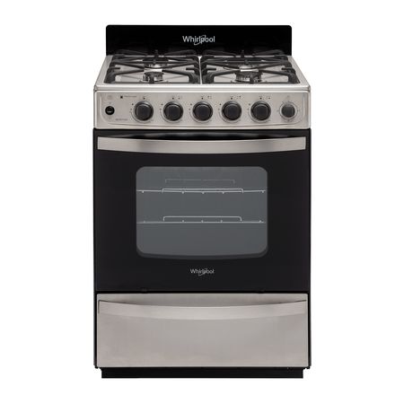 Cocina A Gas Whirlpool 56 CM Acero Inox. Multigas Fundición Wfx57di