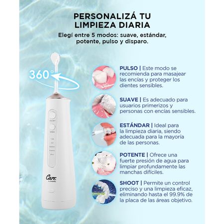 Irrigador Bucal Eléctrico XB8 Gadnic Con 6 Puntas Intercambiables Blanqueador