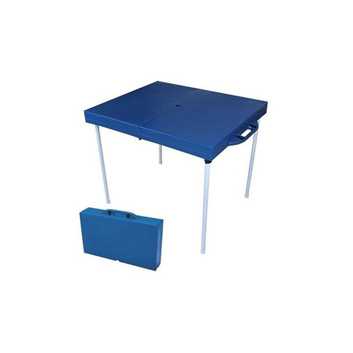 Mesa Practica Con 4 Banquetas Azul Mor - Vista 2