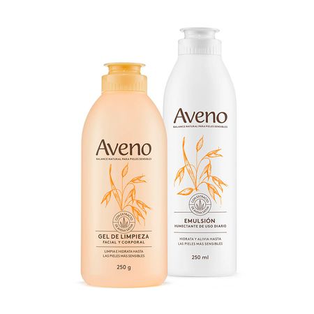 Combo Aveno Emulsion Gel Limpieza Piel Sensible 250 Ml C/u