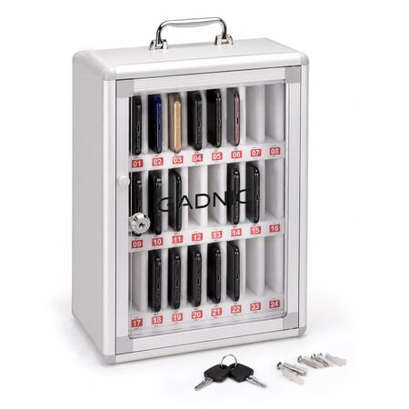 Gabinete Para 24 Celulares Gadnic Con Cerradura Puerta Acrílica Interior Acolchado