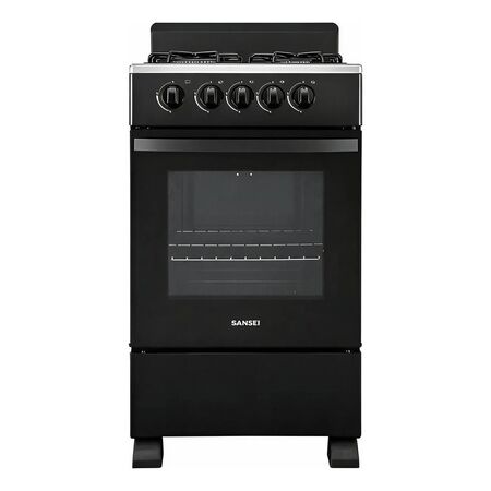 Cocina A Gas Sansei Essential 50 Cm Negra Multigas Csi-cn50p