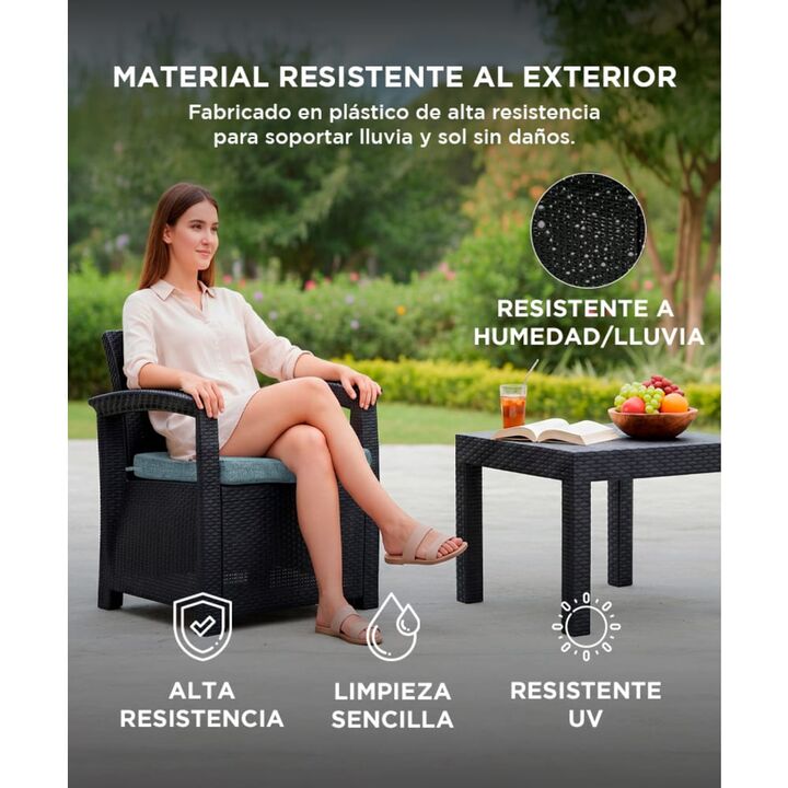 Juego De Living Jardin Exterior Gadnic Komfort 2 Cuerpos - Vista 3