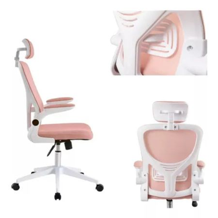 Silla Ergonómica Para Escritorio Oficina Mesh PinkLight