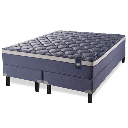 Colchon y Sommier Serta Kentucky Super Queen 160x200x28cm Espuma de Alta Densidad y Europillow Soft