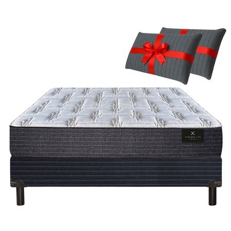 Colchon y Sommier King Koil XL Queen Size 150x190cm de Resortes LFK + Espuma de Alta Densidad + Almohada de Regalo